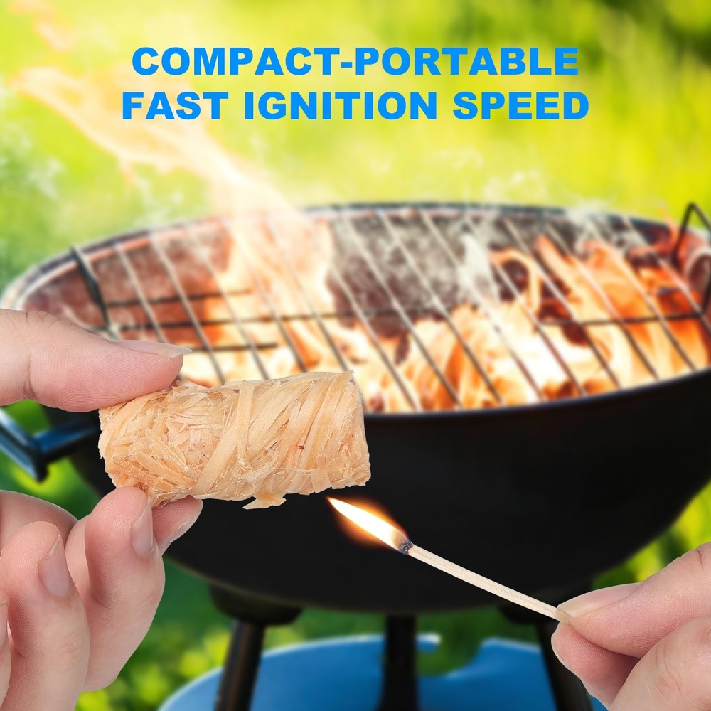 Fibvaxm 100 Counts Fire Starter, for Campfires, Fireplace, BBQ, Fire Pit, Pi...