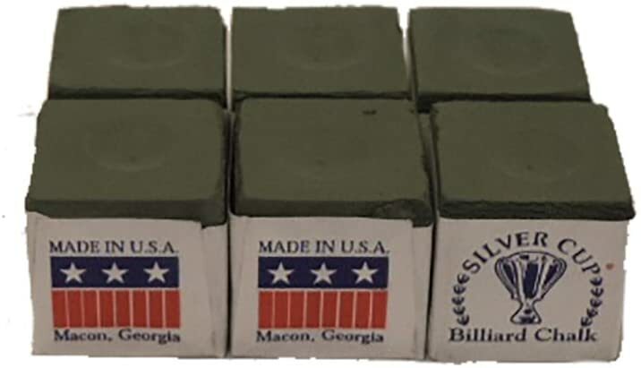 Silver Cup Billiard Chalk - 6 pack (Olive)