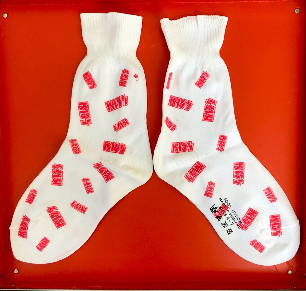 KISS Logo ALIVE LOVE GUN UNMASKED ELDER Last Pair Print Socks