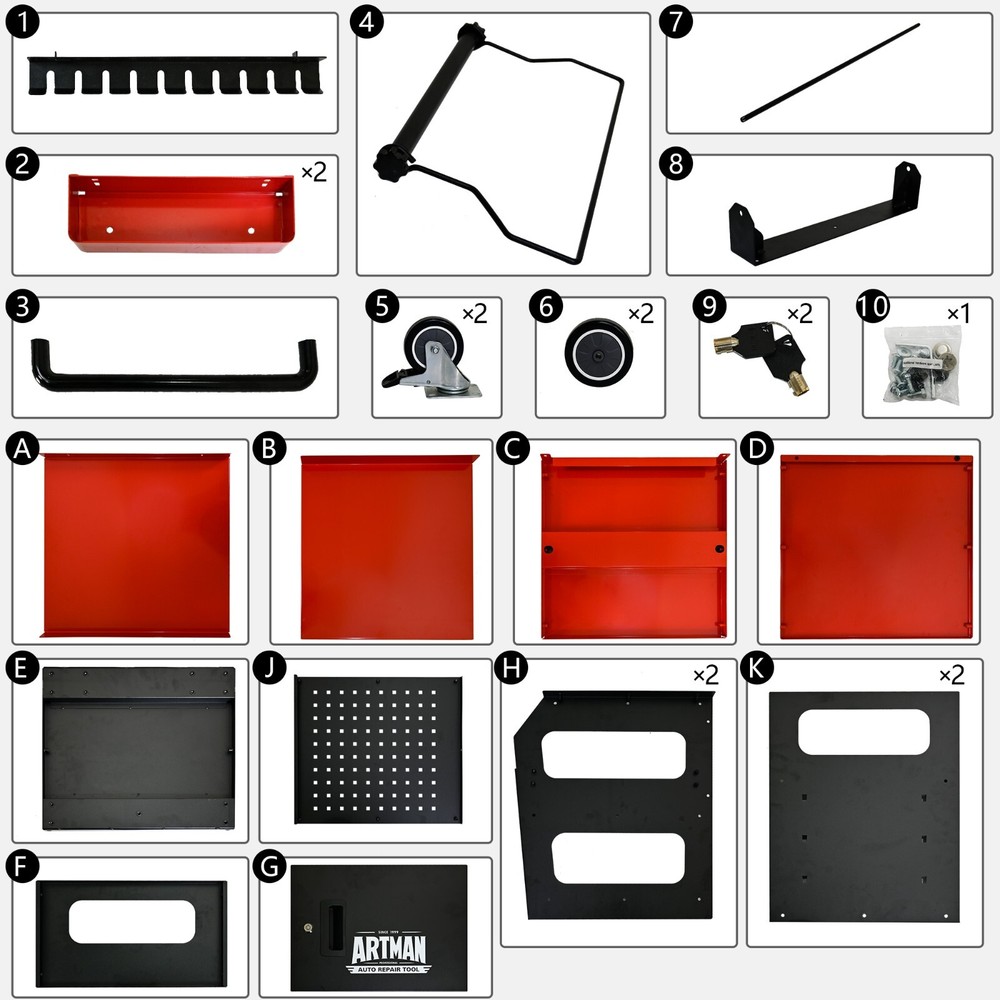 4 Layer MULTI PURPOSE TROLLEY FOR DIAGNOSTICS, Red + Black
