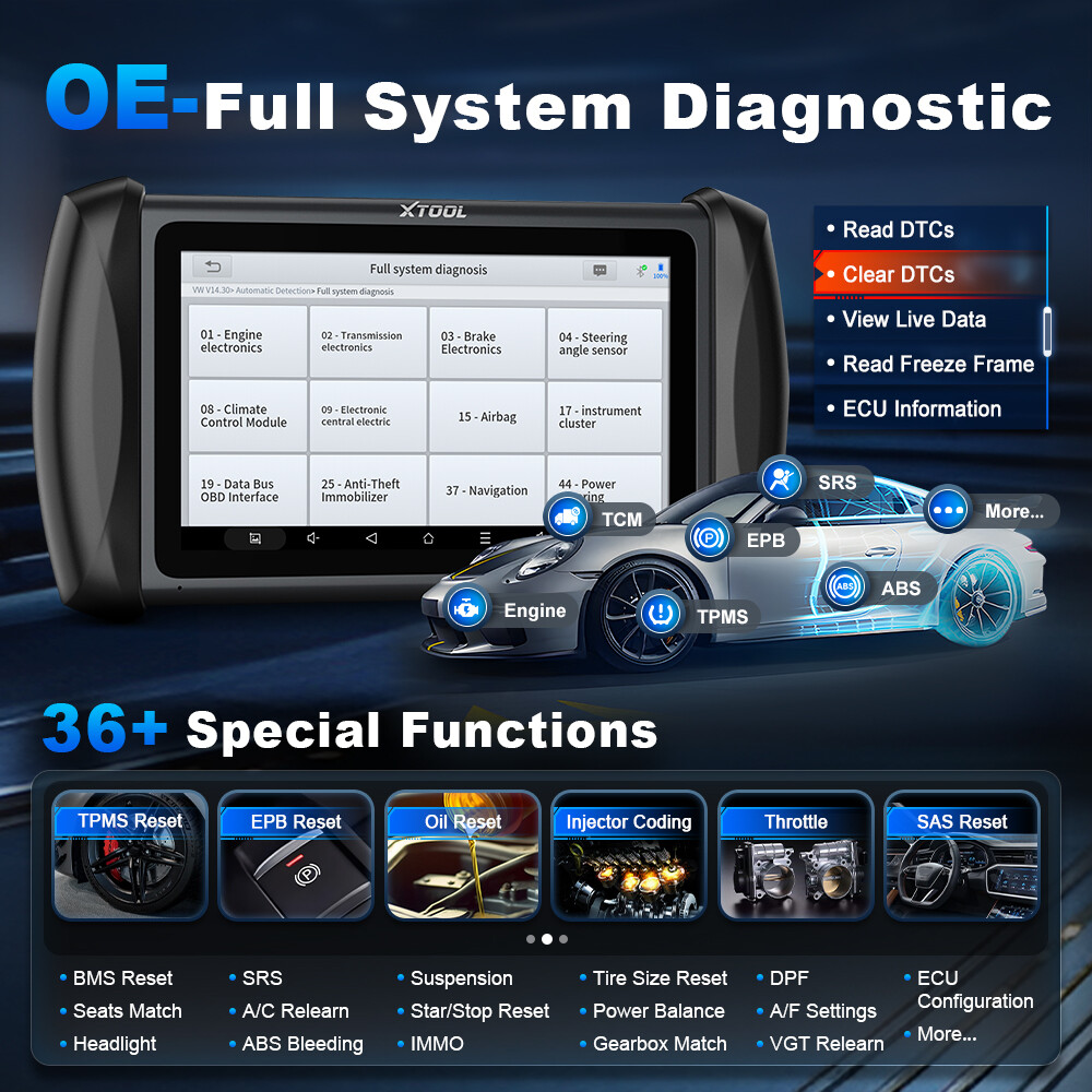 2025 XTOOL IP819TP OBD2 Scanner Full TPMS Diagnostics/Relearn/Reset/Programming