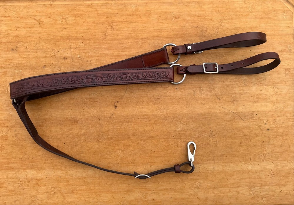 CIRCLE Y Tooled Western Breast Collar 4 Saddle