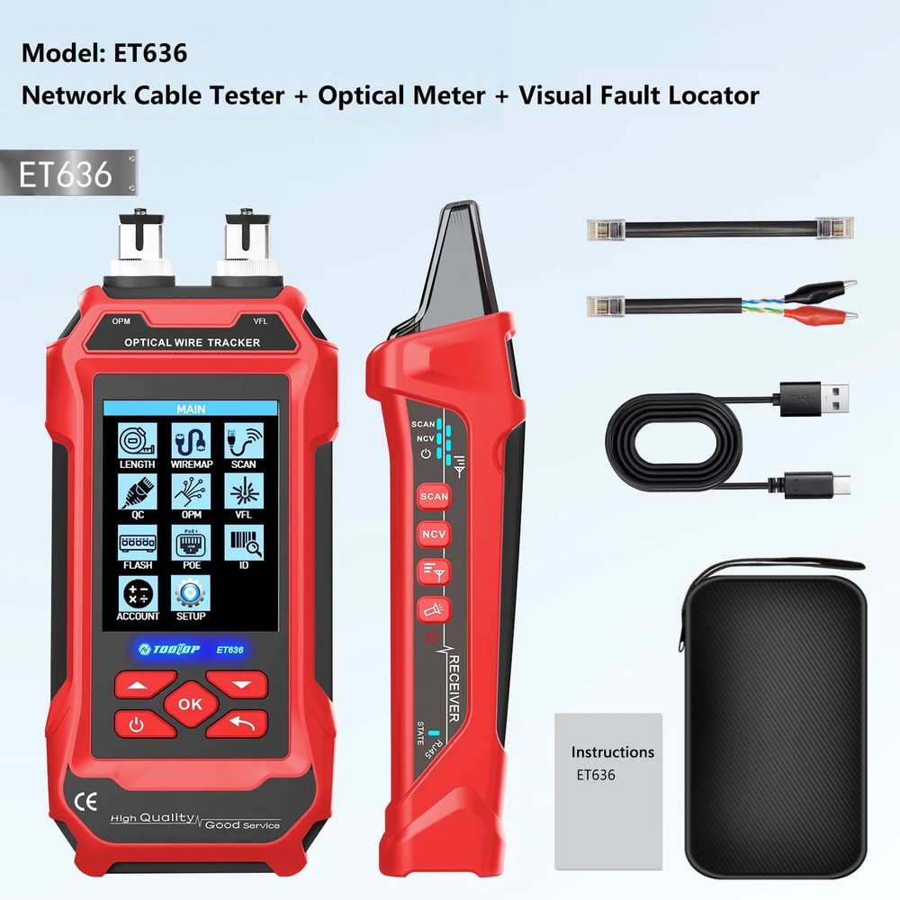 Network Cable Tester POE VoltageTest Multimeter Optical Power Meter Visual Fault