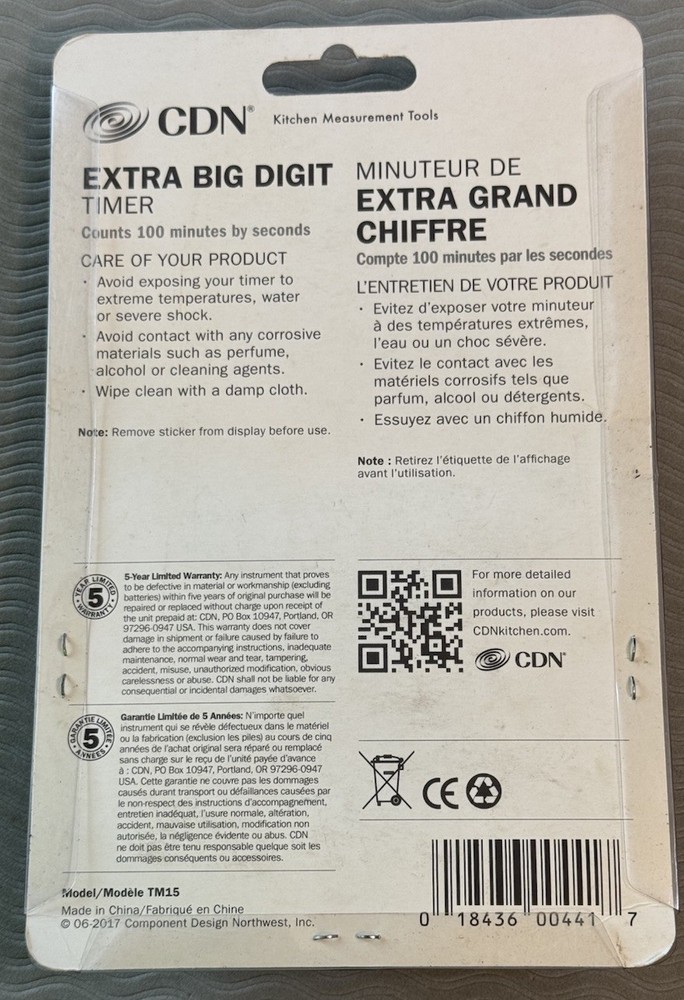 NEW CDN Kitchen Measement Tools Model TM15 Extra Big Digital Timer