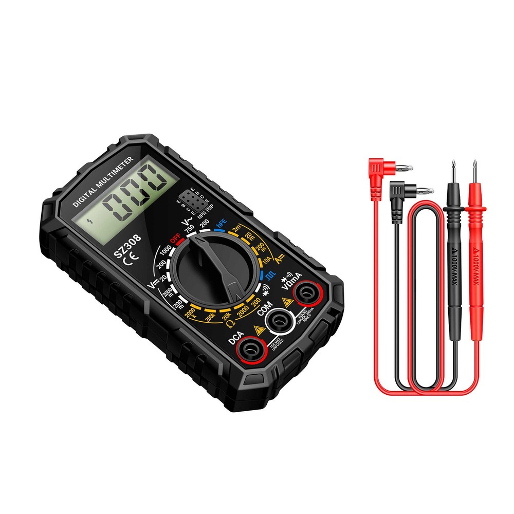 Digital LCD Multimeter Volt Ohm Meter for AC DC Voltage and Current Measurement