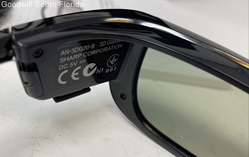 Sharp AN-3DG20-B Black Rechargeable Active Shutter 3D Glasses Not Tested