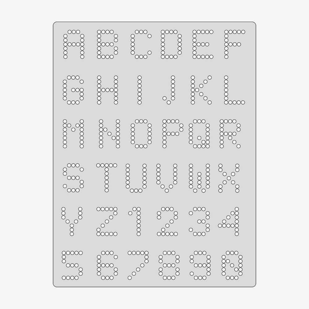 Dot Font #1 - Reusable Airbrush Stencil Template