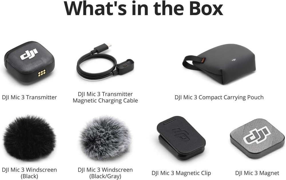 DJI Mic 3 Transmitter, Wireless Mini Microphone for iPhone/Camera/Android, Li...