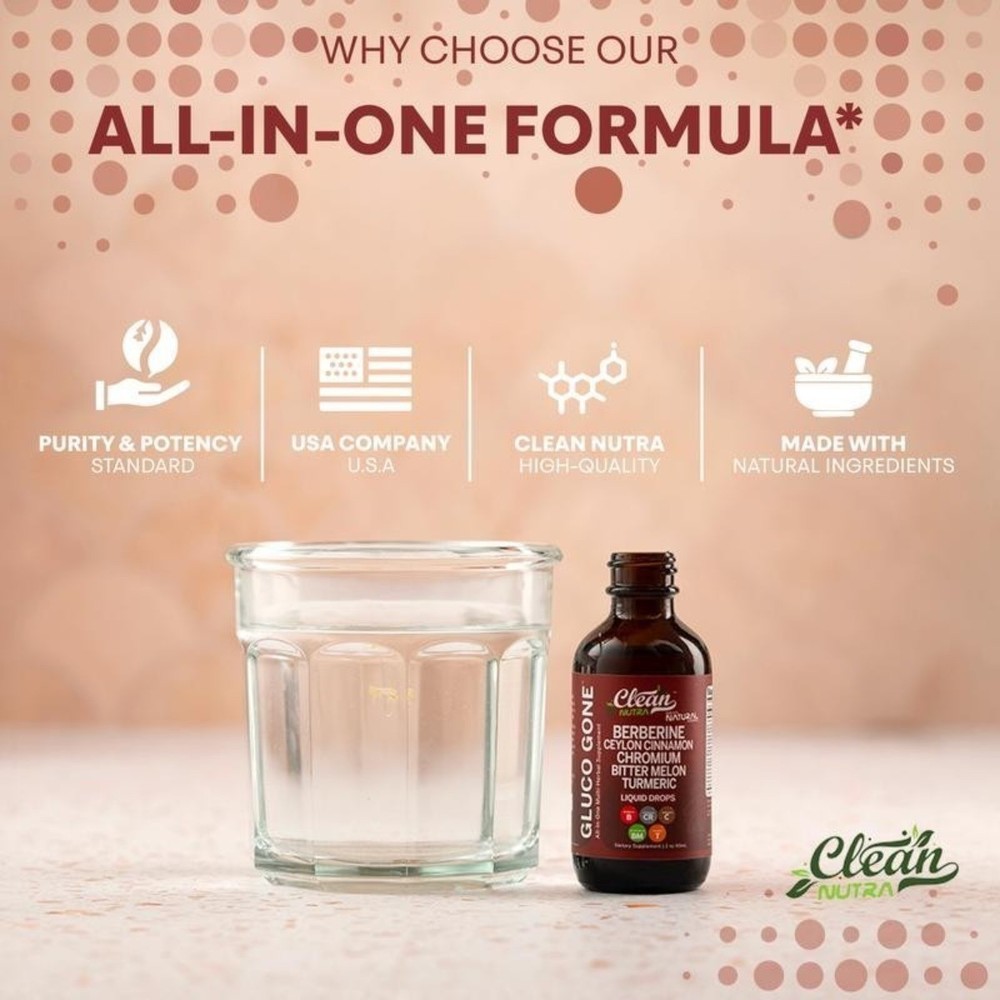 Clean Nutra Berberine & Ceylon Cinnamon Liquid Drops, Fast Absorption Supplement