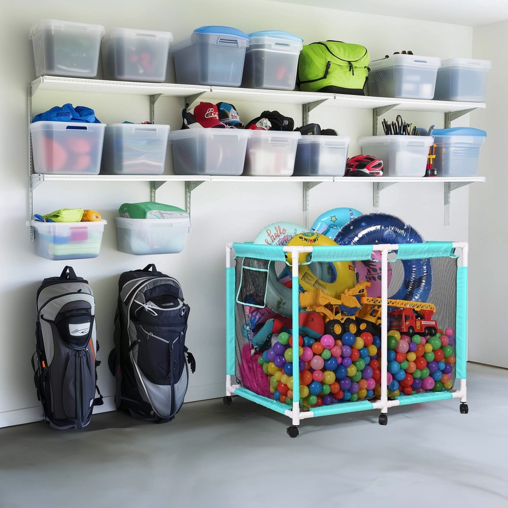 AplusChoice 214 Gallon Pool Float Storage Bin 6 Wheels Rolling Cart Closeout