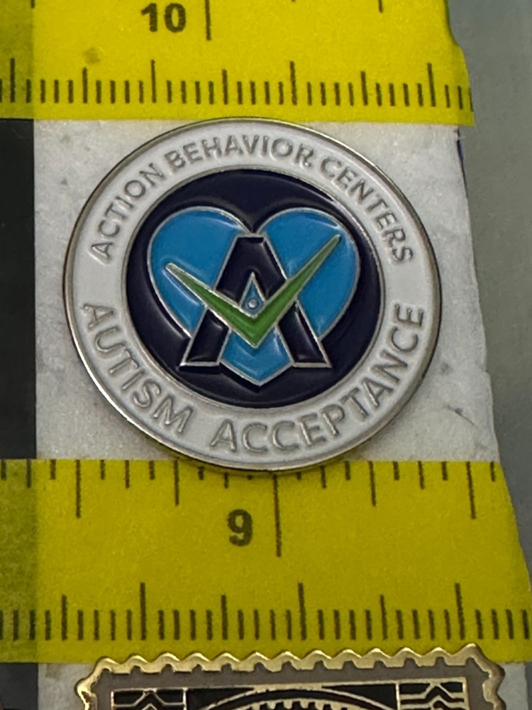 Action Behavior Centers for Autism Acceptance Lapel Tack Pin Badge Silver-tone