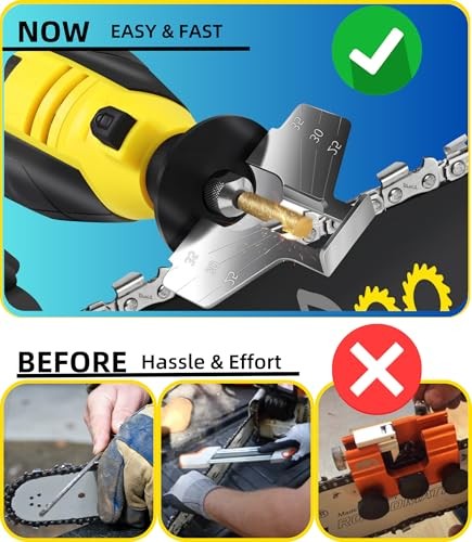 Electric Chainsaw Sharpener Kit with TITANIUM-COATED Diamond Bits - High-Speed