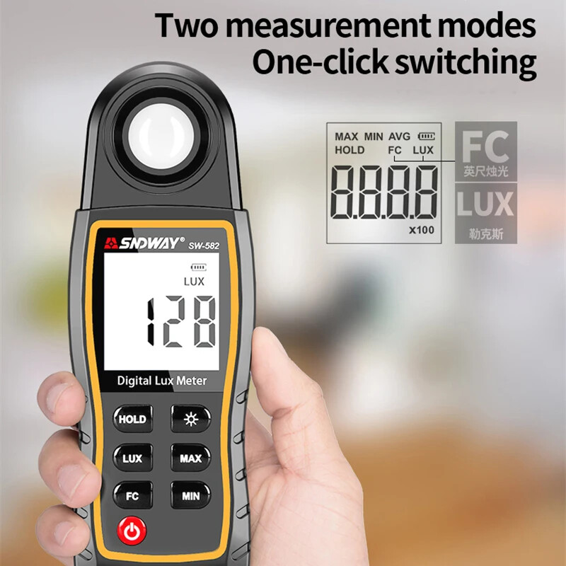 Digital Lux MeterRotatable Sensor High Precision Illuminometer Photometer Tester