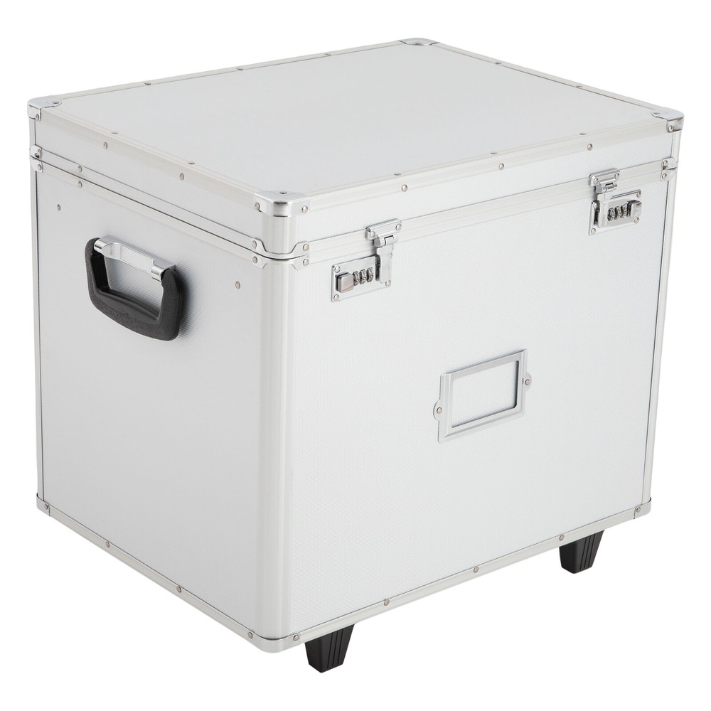 Freestanding File Organizer Box Rectangular Storage Box Silver 48.8*38*41cm