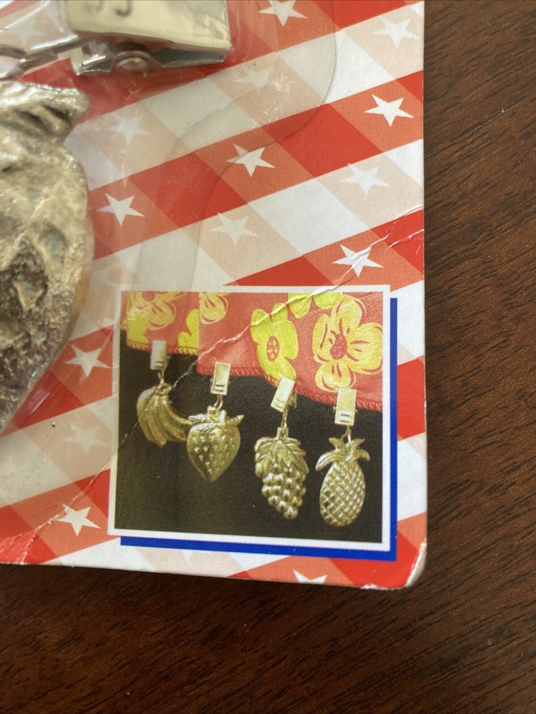 Fruit Tablecloth Weights Silver Metal - New In Package