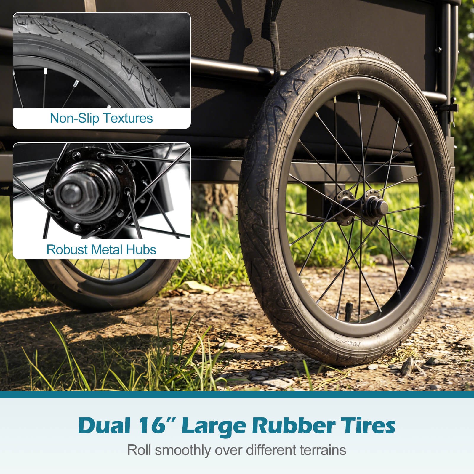 Bike Cargo Trailer, 220 LBS Metal Bicycle Wagon Cart w/Universal Hitch&16” Tires