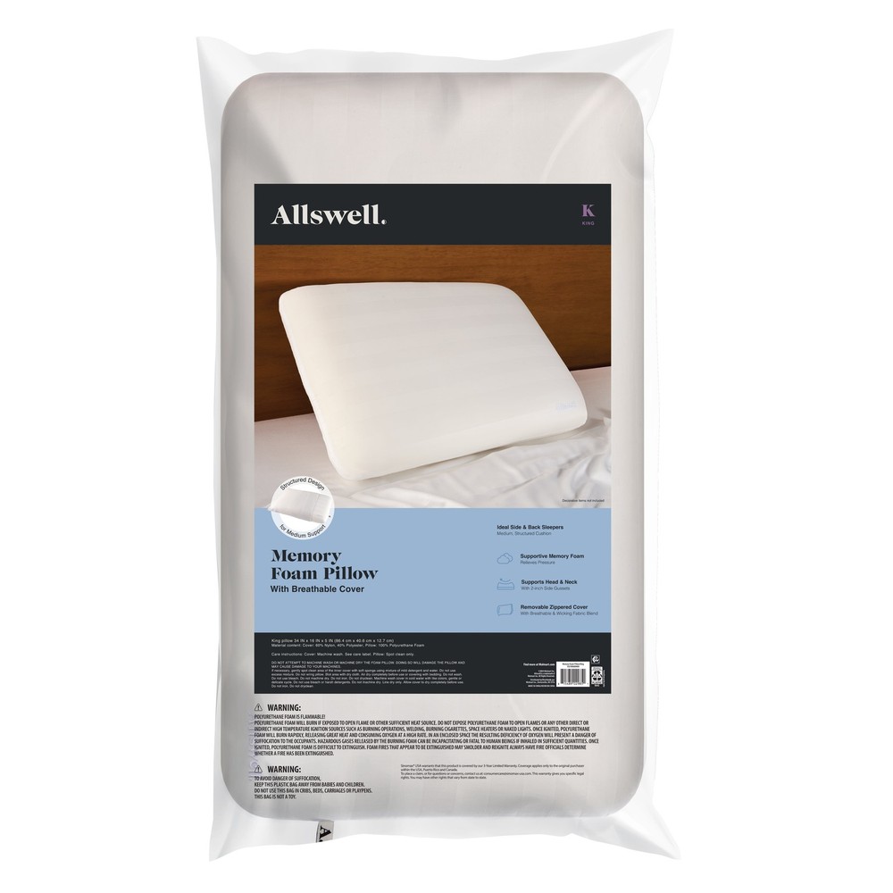 Memory Foam Standard/Queen Bed Pillow