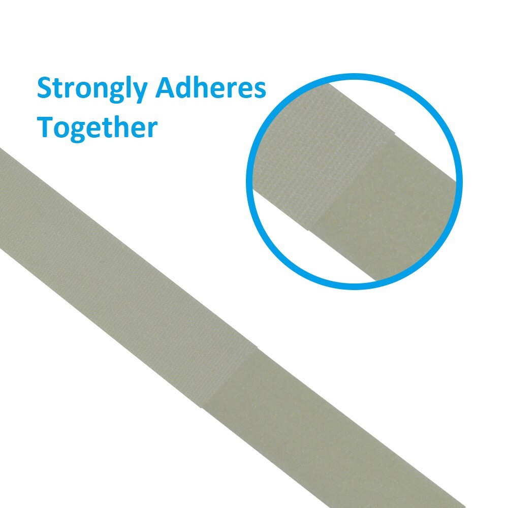 5 Pcs 50FT Roll Reusable Hook Loop Self Attaching Cable Tie Fastening Tape Gray