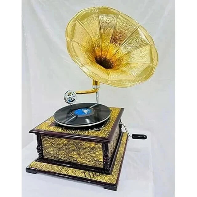 Fully Functional Working Gramophone Phonograph, win-up record player