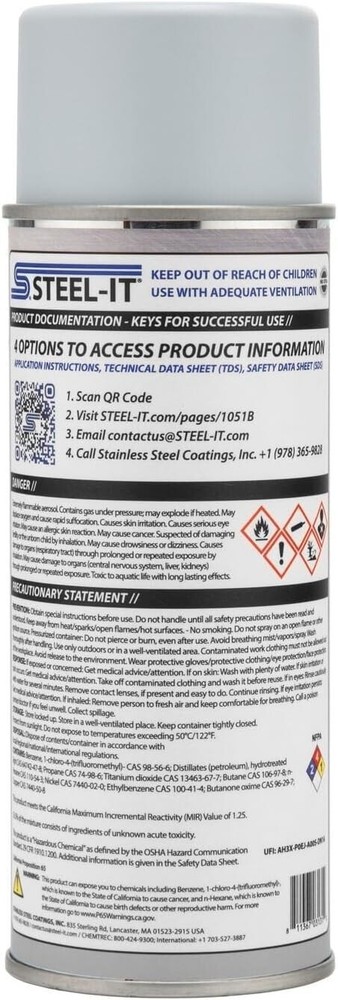 STEEL-IT 1051B Polyurethane Protective Spray 14oz Can - Light Gray - 5 Pack