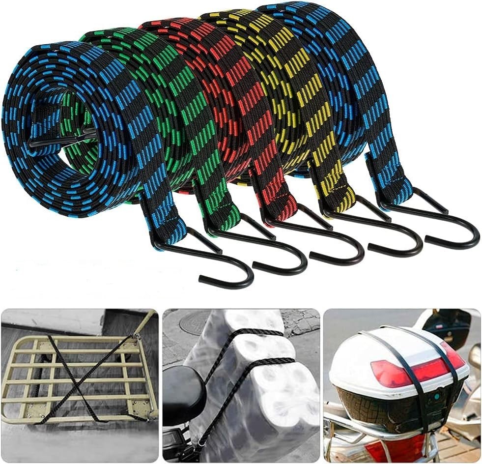 Bungee Cords with Hooks,10 Pack 77''-84'' inches Adjustable Long Flat Bungee ...