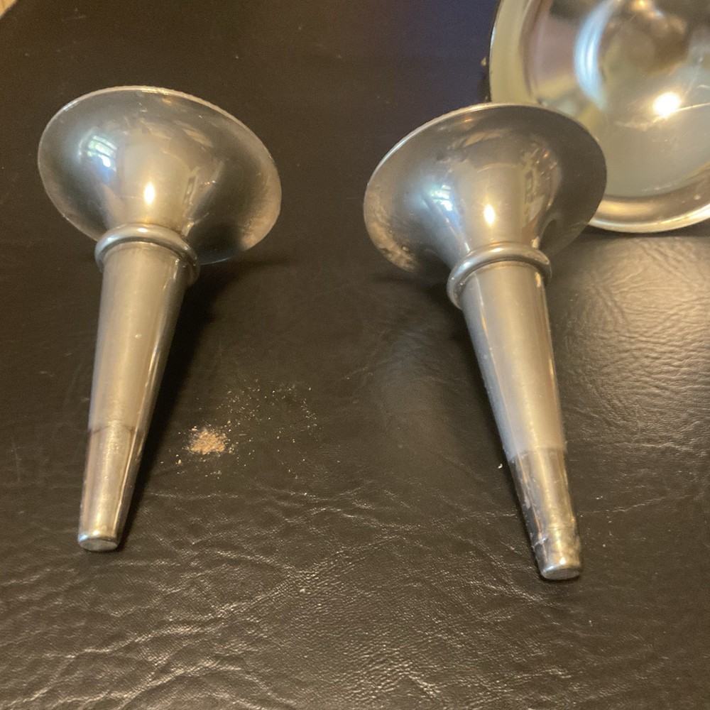 Silver 4 Flower Holder With Heavy Silver Plated Horns