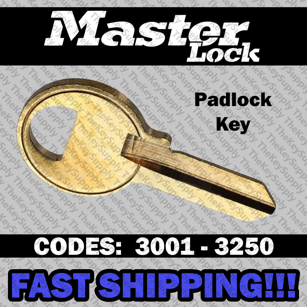 Master Lock Padlock Replacement Key Cut to Your Code 3001 - 3250