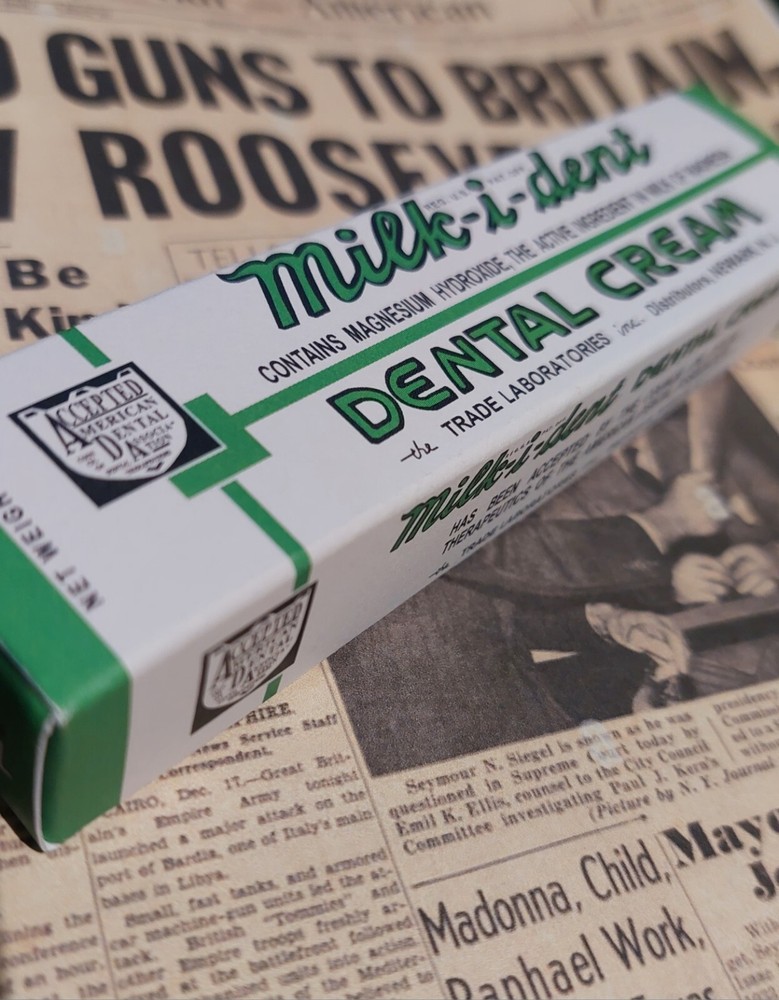 WW2 US Milkident Toothpaste Box - reproduction