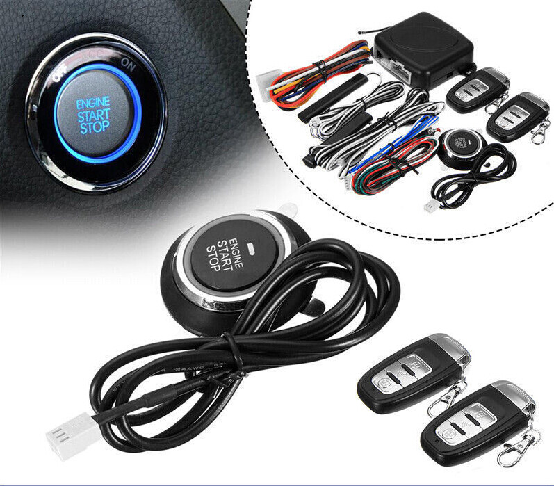 Car Engine Start Keyless Entry Alarm System Push Button Remote Starter Stop Kit