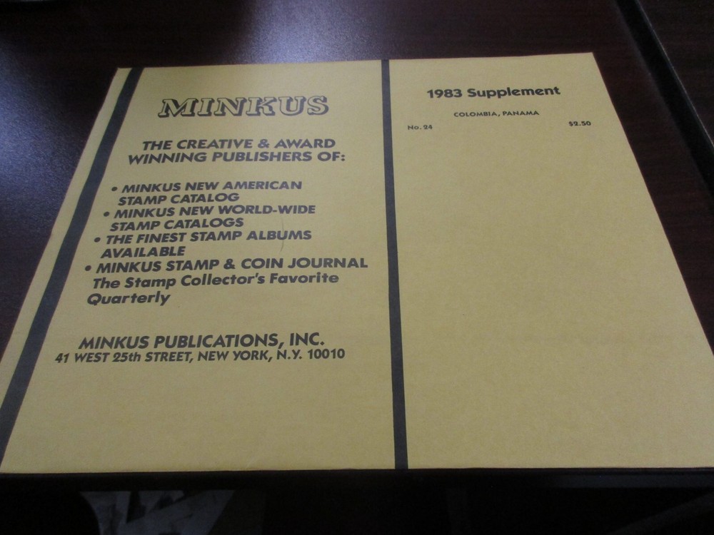 "MINKUS"  1983  SUPPLEMENT COLOMBIA.PANAMA #24   W/FREE SHIPPING!!!