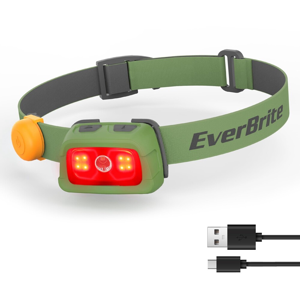 EverBrite 350 Lumen Rechargeable Headlamp Headlamp Red Light and Memory Function