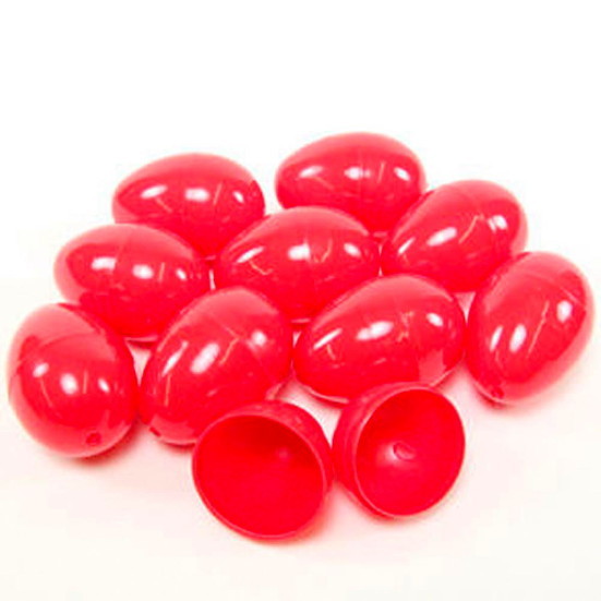 50 EMPTY RED PLASTIC EASTER VENDING EGGS 2.25 INCH, BEST PRICE, FASTEST SHIP!!