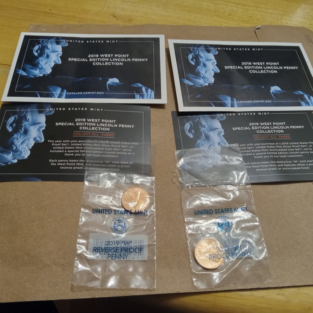 TWO 2019- W PROOF LINCOLN CENTS * REGULAR PROOF & REVERSE PROOF * 2 COIN SET !