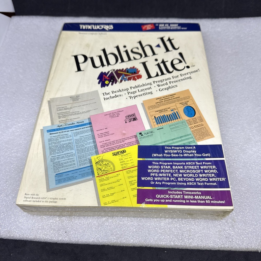 Timeworks Publish-It Lite! dos desktop publishing. New.