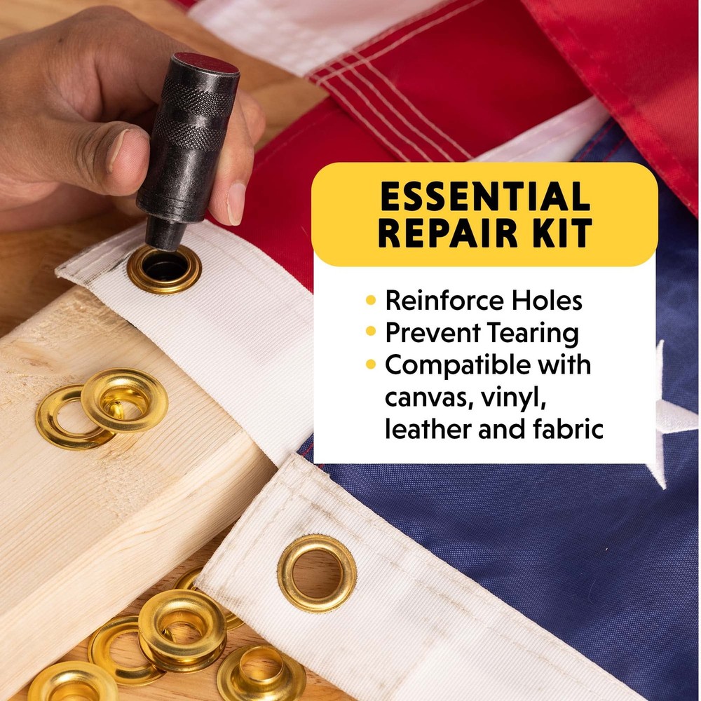 General Tools 1/2" Grommet Tool Kit - 12 Solid Brass Kit, Multicolor