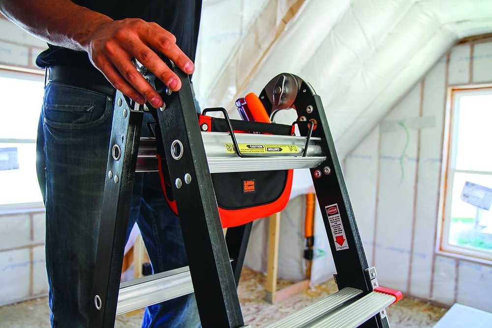 Lightweight Tool Storage Pouch for Multi-Position Ladders - Silver Elegance