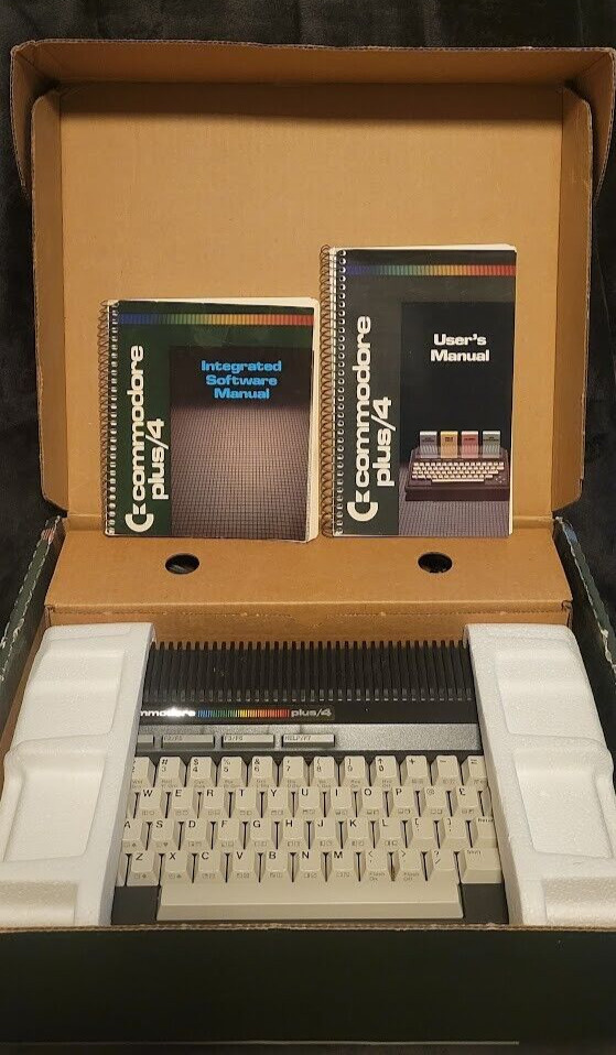 COMPLETE Vintage Commodore Plus 4 Computer With Box & Accessories