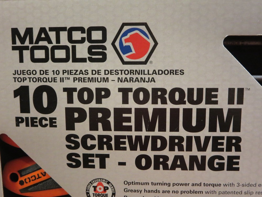 Matco SSPCO10C 10pc. Screwdriver Set, Orange New