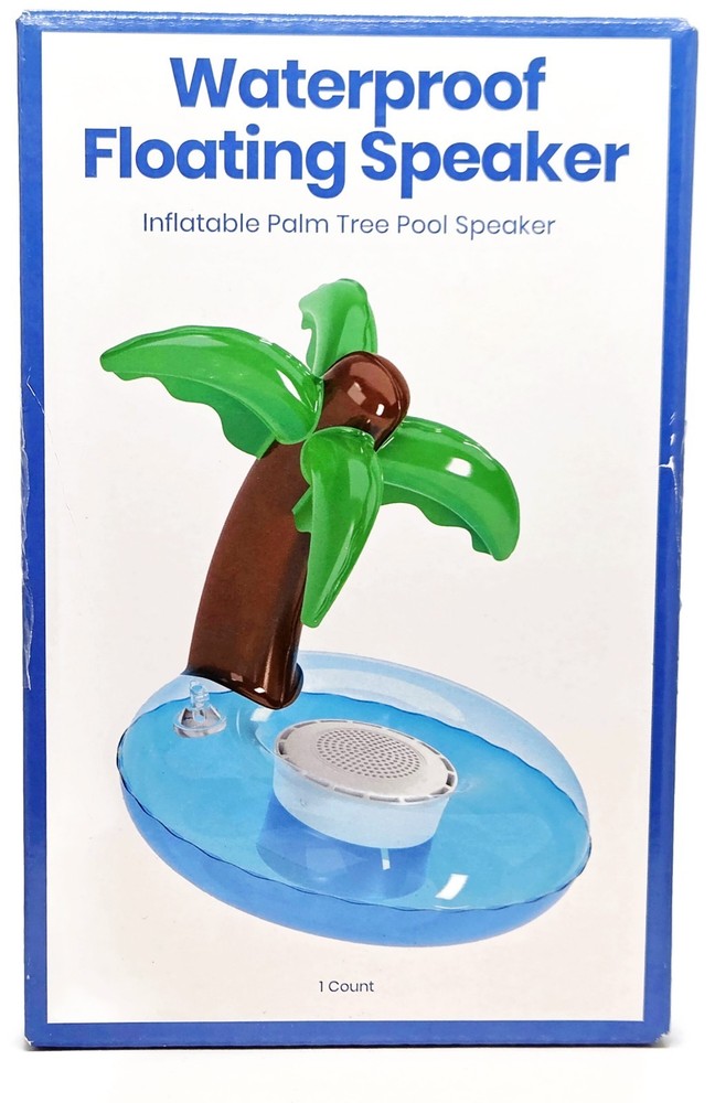 PALM TREE Waterproof Pool or Tub Floating Speaker Includes USB C Charging Cable