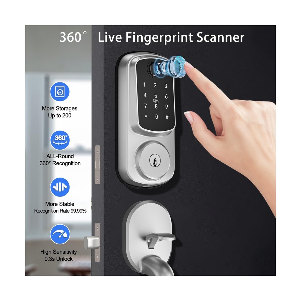 Keyless Entry Door Lock with Handle Set, Keyless Entry Deadbolt wit... Fast Ship