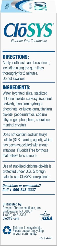 CloSYS Fluoride Free Toothpaste, 3.4 Ounce