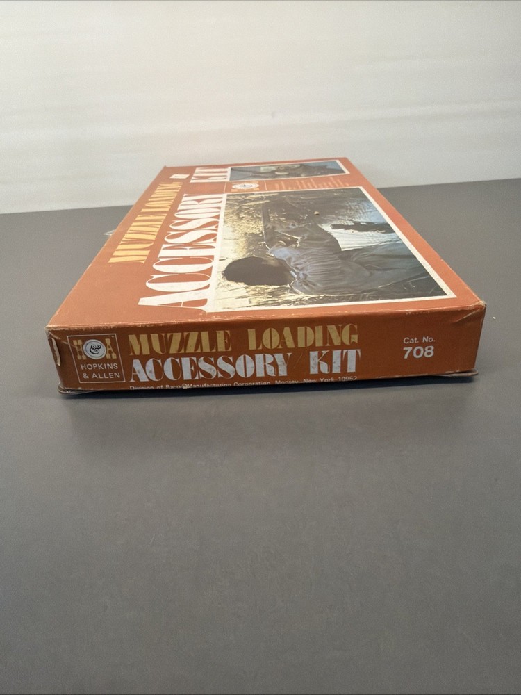 Vintage Sealed H&A Muzzle Loading Accessory Kit W/ Embossed Gun Power Flask Ms4