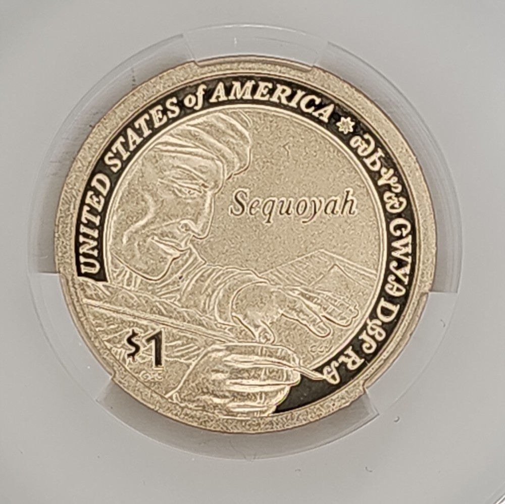2017-S $1 CAC MS69 Native American Sequoyah, Enhanced Uncirculated