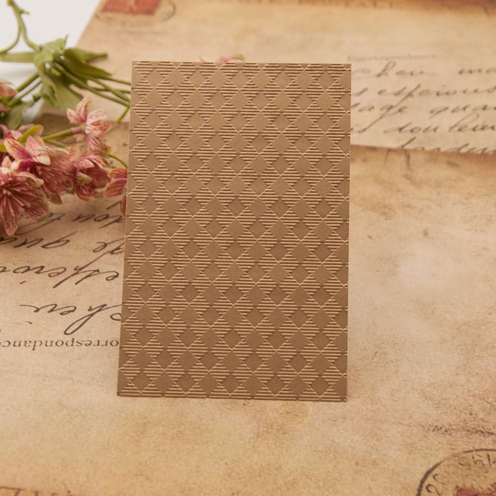 6Pcs Geometric Background Embossing Folders for Card Making, Embossing Machin...