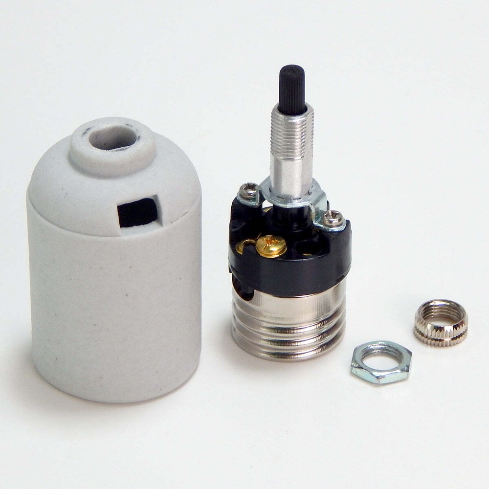 Porcelain Turn Knob Medium Base Socket