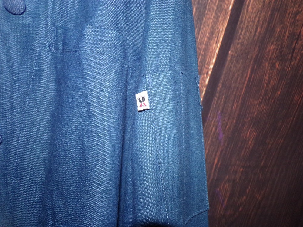 Uncommon Threads 0460C Sante Fe Chef Coat Blue Size M Medium