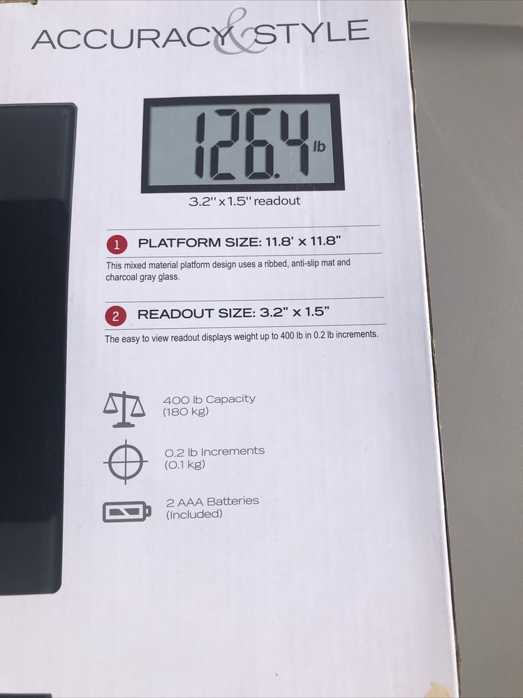Taylor Electronic Glass Bathroom Scale, 400Lb. Capacity