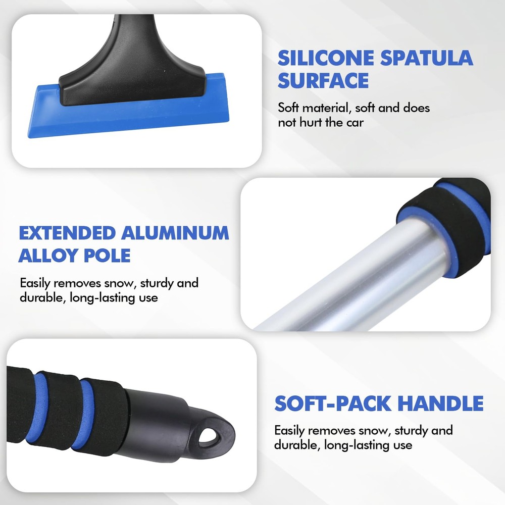 Hovom Ice Scraper for Car Windshield Window, Scratch Free Silicone Blue