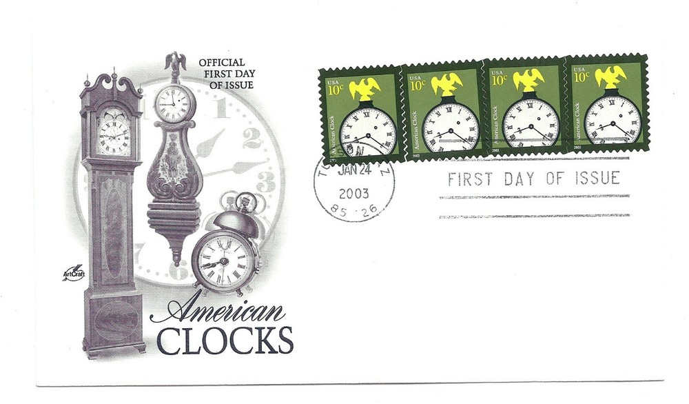 3757 10c American Clock  Artcraft FDC
