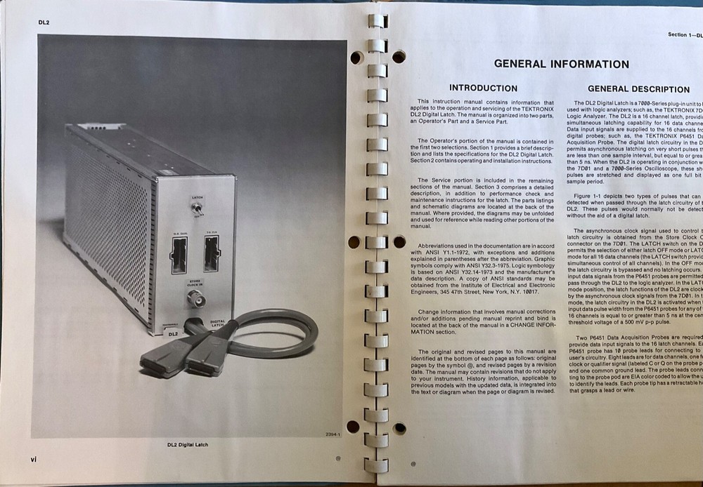 Tektronix DL2 Digital Latch Instruction Manual 1977